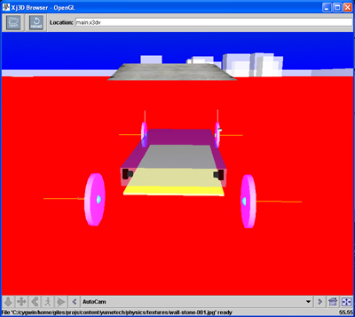 Xj3D rigid-body car example